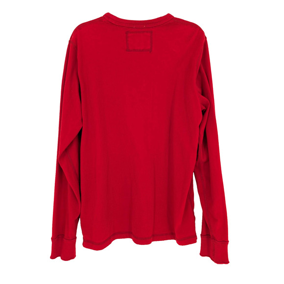 VTG Y2K Mens Red Abercrombie & Fitch Moose Logo Long Sleeve Muscle Fit Tee MED - Picture 3 of 9